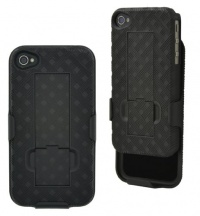 Aduro Shell Holster Combo Case for Apple iPhone 4, 4S, 4G with Kick-Stand (At&t, Verizon & Sprint) Black Aduro Shell Holster Combo Case for Apple iPhone 4, 4S, 4G with Kick-Stand (At&t, Verizon & Sprint) Black