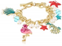 Betsey Johnson Jewels of the Sea Sea Horse Multi-Charm Toggle Bracelet, 7.5