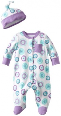 Offspring- Baby Girls Circle Floral Footie with Hat Offspring- Baby Girls Circle Floral Footie with Hat