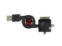 Cellet 259083 3-in-1 Retractable USB Charger/Data Cable for Apple 30-pin, Micro USB, and Mini USB - Retail Packaging - Black Cellet 259083 3-in-1 Retractable USB Charger/Data Cable for Apple 30-pin, Micro USB, and Mini USB - Retail Packaging - Black