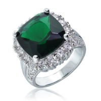 Bling Jewelry Vintage Style Emerald Color CZ Cocktail Ring Bling Jewelry Vintage Style Emerald Color CZ Cocktail Ring