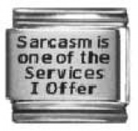 Sarcasm Is One Of The Services I Offer Laser Italian Charm Bracelet Link Sarcasm Is One Of The Services I Offer Laser Italian Charm Bracelet Link