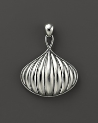 Beautifully sculpted sterling silver makes a bold statement in this pendant. Beautifully sculpted sterling silver makes a bold statement in this pendant.