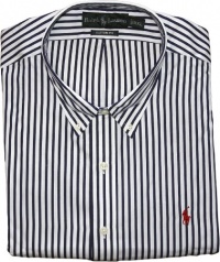 Polo Ralph Lauren Custom-Fit Striped Sueded Poplin, Blue, Large Polo Ralph Lauren Custom-Fit Striped Sueded Poplin, Blue, Large