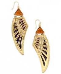 Rachel Roy Jewelry Gold-tone Glass Accent Wing Earrings Rachel Roy Jewelry Gold-tone Glass Accent Wing Earrings