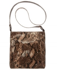An intriguing snakeskin print covers this versatile crossbody for a sassy style you will adore. This FALCHI by Falchi bag will bring new life to your look. An intriguing snakeskin print covers this versatile crossbody for a sassy style you will adore. This FALCHI by Falchi bag will bring new life to your look.