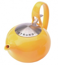 Livestrong by Chantal Jasmine Tea Pot with Stainless Lid and Mesh Infuser, Glossy Golden Yellow Livestrong by Chantal Jasmine Tea Pot with Stainless Lid and Mesh Infuser, Glossy Golden Yellow