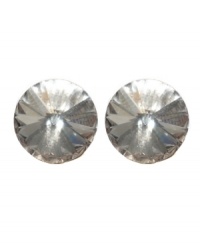The simplicity of studs combined with extravagant sparkle. Betsey Johnson's round crystal stud earrings add just the right amount of scintillation. Crafted in antique gold tone mixed metal.