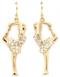 Beautiful Gold Plated Dancer/Ballerina/Gymnast Dangle Earrings with Clear Austrian Crystals Beautiful Gold Plated Dancer/Ballerina/Gymnast Dangle Earrings with Clear Austrian Crystals
