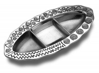 Wilton Armetale Reggae 13-1/2-Inch Oval Three-Section Divided Serving Tray Wilton Armetale Reggae 13-1/2-Inch Oval Three-Section Divided Serving Tray