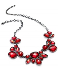 Paint the town red with this necklace from Style&co. Crafted from hematite-tone mixed metal, the necklace is adorned with red accents that are visually stunning. Approximate length: 16 inches. Approximate drop: 1 inch. Paint the town red with this necklace from Style&co. Crafted from hematite-tone mixed metal, the necklace is adorned with red accents that are visually stunning. Approximate length: 16 inches. Approximate drop: 1 inch.