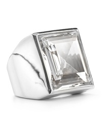 A simply styled cocktail ring is a have-always piece, this crystal topped style from Michael Kors glamorizes forever-chic with a dose of the brand's contemporary luxury.