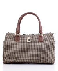 Travel on your terms. A sleek, sophisticated jacquard exterior gives your trip a stylish start that this versatile satchel carries through the entire adventure. London Fog's signature lining and fully-stocked interior packs in an unstoppable reliability with organizational features that never let you down. 10-year limited warranty. Travel on your terms. A sleek, sophisticated jacquard exterior gives your trip a stylish start that this versatile satchel carries through the entire adventure. London Fog's signature lining and fully-stocked interior packs in an unstoppable reliability with organizational features that never let you down. 10-year limited warranty.