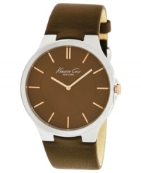 A handsome leather timepiece with a striking minimalist dial. A handsome leather timepiece with a striking minimalist dial.