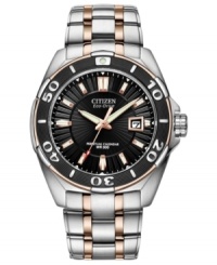 With the addition of rose-gold accents, this Signature Perpetual Calendar watch by Citizen becomes a handsome example of modern style and precision. Powered by Eco-Drive, harnessing natural and artificial light, never needing a battery. With the addition of rose-gold accents, this Signature Perpetual Calendar watch by Citizen becomes a handsome example of modern style and precision. Powered by Eco-Drive, harnessing natural and artificial light, never needing a battery.