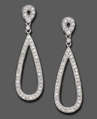 Shimmering teardrops add drama to your look. These Eliot Danori earrings are crafted in crystal accents and silvertone mixed metal. Approximate drop: 1-1/2 inches. Shimmering teardrops add drama to your look. These Eliot Danori earrings are crafted in crystal accents and silvertone mixed metal. Approximate drop: 1-1/2 inches.