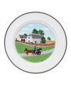A farmer takes his turkey to market on these Design Naif dinner plates, featuring premium Villeroy & Boch porcelain.