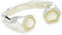 Kara Ross Nugget Mother-Of-Pearl and White Sapphires Large Kick Cuff Kara Ross Nugget Mother-Of-Pearl and White Sapphires Large Kick Cuff