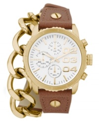 The best of both worlds: with a menswear-inspired oversized dial and feminine chain detail, this chronograph watch from Diesel is a versatile accessory. The best of both worlds: with a menswear-inspired oversized dial and feminine chain detail, this chronograph watch from Diesel is a versatile accessory.
