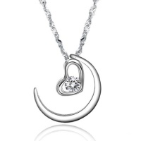 MiniBlue Moon Heart Platinum Plating Necklace MiniBlue Moon Heart Platinum Plating Necklace