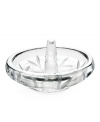 This elegant pedestal server is accented with a delicate flourish of vine like imprints with raised, etched dots.