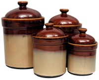 Sango Nova Brown Canisters, Set of 4 Sango Nova Brown Canisters, Set of 4