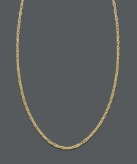 Delicate twists and turns lend shine to this gleaming 14k gold Singapore chain. Adjustable. Approximate length: 16-20 inches.