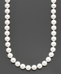 Classic substance and style - a cultured, A+ Akoya pearl (7-7-1/2 mm) Belle de Mer necklace makes for the ultimate sophisticated accessory. 14k gold clasp. Approximate length: 18 inches. Classic substance and style - a cultured, A+ Akoya pearl (7-7-1/2 mm) Belle de Mer necklace makes for the ultimate sophisticated accessory. 14k gold clasp. Approximate length: 18 inches.