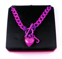 Juicy Couture Neon Purple Starter Necklace with Heart Charm Juicy Couture Neon Purple Starter Necklace with Heart Charm