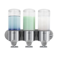 simplehuman Stainless Steel Wall-Mount Pumps, Triple Shampoo & Soap Dispenser simplehuman Stainless Steel Wall-Mount Pumps, Triple Shampoo & Soap Dispenser