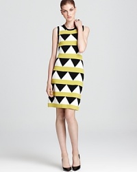 Loud and lovely, make a style statement with Milly's geo pop knit dress. Loud and lovely, make a style statement with Milly's geo pop knit dress.