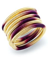 The perfect partner for that slinky dress. This chic stretch bracelet from Bar III coils your wrists in bright fuchsia and gold. Stretches to fit wrist. Crafted in gold tone mixed metal. Approximate diameter: 2-1/2 inches. The perfect partner for that slinky dress. This chic stretch bracelet from Bar III coils your wrists in bright fuchsia and gold. Stretches to fit wrist. Crafted in gold tone mixed metal. Approximate diameter: 2-1/2 inches.