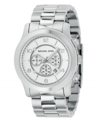Cool and classic, this Michael Kors watch is a staple of style. Cool and classic, this Michael Kors watch is a staple of style.