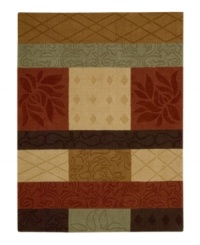 Enhance any modern home décor with this unique and multi-faceted Nourison area rug. It features abstract and geometric designs which are expertly hand-carved in 100% wool for exciting textured, embossed and shadow effects. Enhance any modern home décor with this unique and multi-faceted Nourison area rug. It features abstract and geometric designs which are expertly hand-carved in 100% wool for exciting textured, embossed and shadow effects.