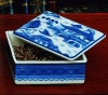 Mottahedeh Blue Canton Medium Covered Box 4 x 4.5 in