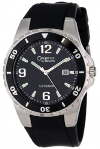 Caravelle by Bulova Men's 45B35 Rubber Strap Black Dial Watch Caravelle by Bulova Men's 45B35 Rubber Strap Black Dial Watch