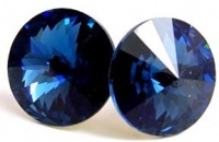 12MM 'Montana' Denim Navy Blue Swarovski Crystal Elements Round Stud Earrings, Hypoallergenic Posts 12MM 'Montana' Denim Navy Blue Swarovski Crystal Elements Round Stud Earrings, Hypoallergenic Posts