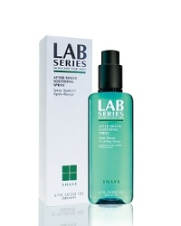 Who is it for: Formulated for all skin types. How does it work: Soothing with antioxidants spray formulated to relieve shaving irritation, moisturize and strengthen the skin's barrier over time. How to use: Apply to face and neck after shaving. Who is it for: Formulated for all skin types. How does it work: Soothing with antioxidants spray formulated to relieve shaving irritation, moisturize and strengthen the skin's barrier over time. How to use: Apply to face and neck after shaving.