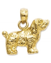 Pay tribute to your favorite breed! This adorable Cocker Spaniel charm will melt your heart. Crafted in polished 14k gold. Chain not included. Approximate length: 3/5 inch. Approximate width: 3/5 inch. Pay tribute to your favorite breed! This adorable Cocker Spaniel charm will melt your heart. Crafted in polished 14k gold. Chain not included. Approximate length: 3/5 inch. Approximate width: 3/5 inch.