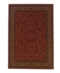 A modern classic. Fashioned using the most advanced method available for heat-set polypropylene, the Everest Isfahan collection offers a contemporary dance of crimson symmetry, and refined style. Field features intricate floral motif set against a rich, red background, and an elaborate, courtly border. Super-dense power-loom weave creates a natural appearance without sacrificing the soft luxury finish of hand-woven rugs. One-year limited warranty (defects due to manufacturing). A modern classic. Fashioned using the most advanced method available for heat-set polypropylene, the Everest Isfahan collection offers a contemporary dance of crimson symmetry, and refined style. Field features intricate floral motif set against a rich, red background, and an elaborate, courtly border. Super-dense power-loom weave creates a natural appearance without sacrificing the soft luxury finish of hand-woven rugs. One-year limited warranty (defects due to manufacturing).