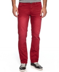 Try a new riff on your favorite old blues with these boldly colored jeans from Ring of Fire. Try a new riff on your favorite old blues with these boldly colored jeans from Ring of Fire.