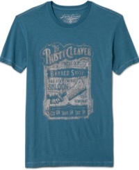 Cut boring basics out of your wardrobe and get hip to this casual tee from Lucky Brand Jeans. Cut boring basics out of your wardrobe and get hip to this casual tee from Lucky Brand Jeans.