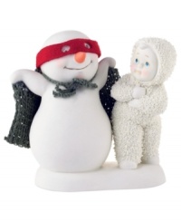Have no fear! Let this Snowbabies porcelain bisque figurine remind you of your own personal superman -- your best friend! From Department 56. Have no fear! Let this Snowbabies porcelain bisque figurine remind you of your own personal superman -- your best friend! From Department 56.
