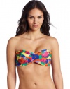 Shoshanna Women's Mediterranean Floral Twist Bandeau Top, Mediterranean Floral, MLDD