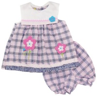 Sweet & Soft Infant Girls Pink Plaid Sleeveless Summer Flower Dress, Short 2 Pc Sweet & Soft Infant Girls Pink Plaid Sleeveless Summer Flower Dress, Short 2 Pc