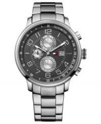 Keep active while looking stylish with this structured steel watch from Tommy Hilfiger. Keep active while looking stylish with this structured steel watch from Tommy Hilfiger.
