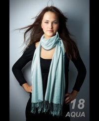 Hollywood Solid Pashmina Scarf, Aqua Hollywood Solid Pashmina Scarf, Aqua