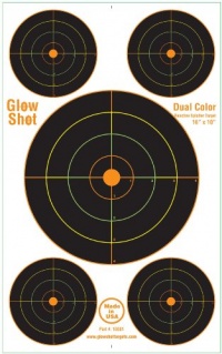 40 Pack - 10x16 Reactive Splatter Target 5 Bulls-eyes Per Target - Multicolor - Total of 200 Targets on All 40 Sheets