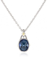 Judith Ripka Contempo Blue Oval Stone Pendant Necklace Judith Ripka Contempo Blue Oval Stone Pendant Necklace
