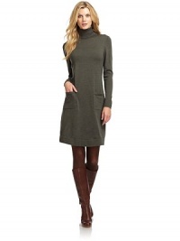 THE LOOKRibbed knit turtleneckDual besom pocketsPullover styleTHE FITAbout 37 from shoulder to hemTHE MATERIALExtrafine woolCARE & ORIGINHand washImportedModel shown is 5'9 (175cm) wearing US size 4. THE LOOKRibbed knit turtleneckDual besom pocketsPullover styleTHE FITAbout 37 from shoulder to hemTHE MATERIALExtrafine woolCARE & ORIGINHand washImportedModel shown is 5'9 (175cm) wearing US size 4.